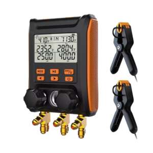 JUEGO MANOMETRO DIGITAL  2 VIAS C/SENSOR DE TEMP. + % DE FUGA & BLUETOOTH  MS-1000 ELITECH