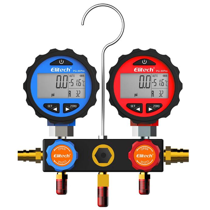 JUEGO MANOMETRO DIGITAL DESARMABLE C/ADAPT. P/R410/ACOPLE/VALV/LLAVE & BLUETOOH DMG-3 ELITECH