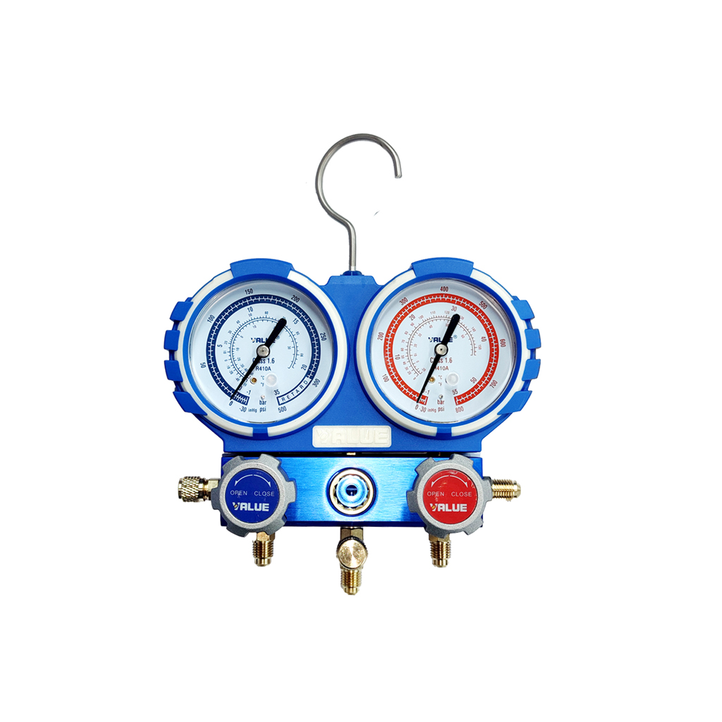 JUEGOS MANOMETRO R410A 0~800PSI C/MANGUERAS VMG-2-R410A VALUE *