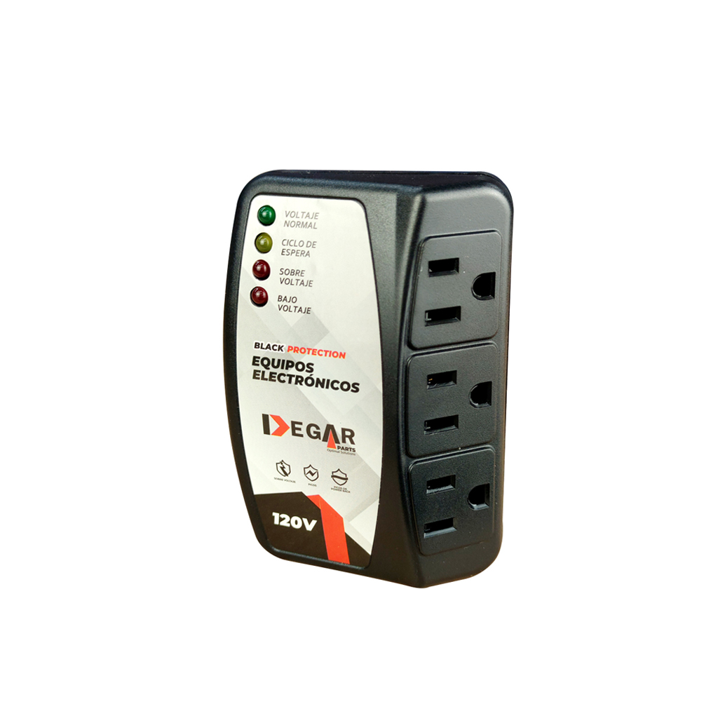 PROTECTOR EQUIPOS ELECTRONICOS 3 TOMAS 110V DEPAR-120R DEGAR