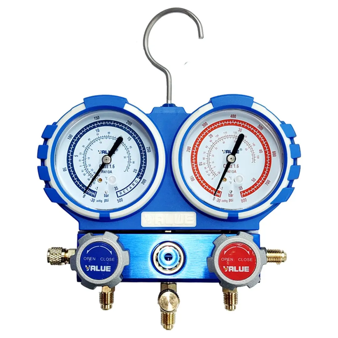 JUEGOS MANOMETRO R410A 0~800PSI C/MANGUERAS VMG-2-R410A VALUE *